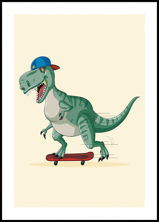 Skateboarding T-Rex Plakat