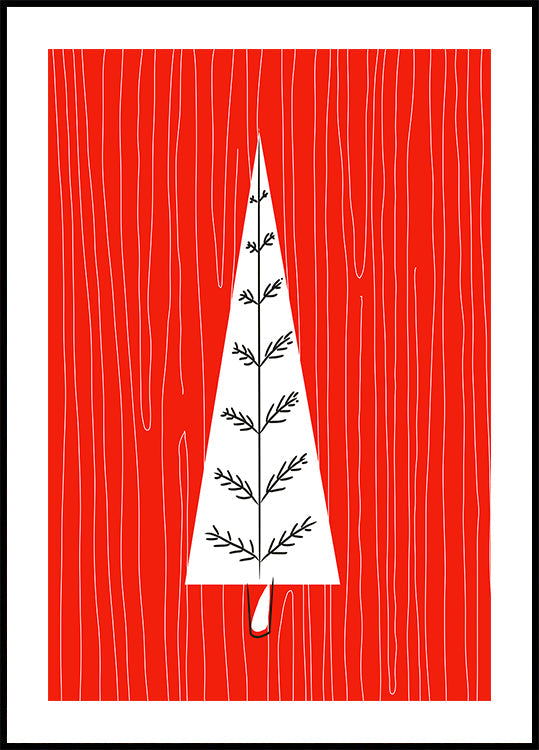 Red Christmas Tree Plakat