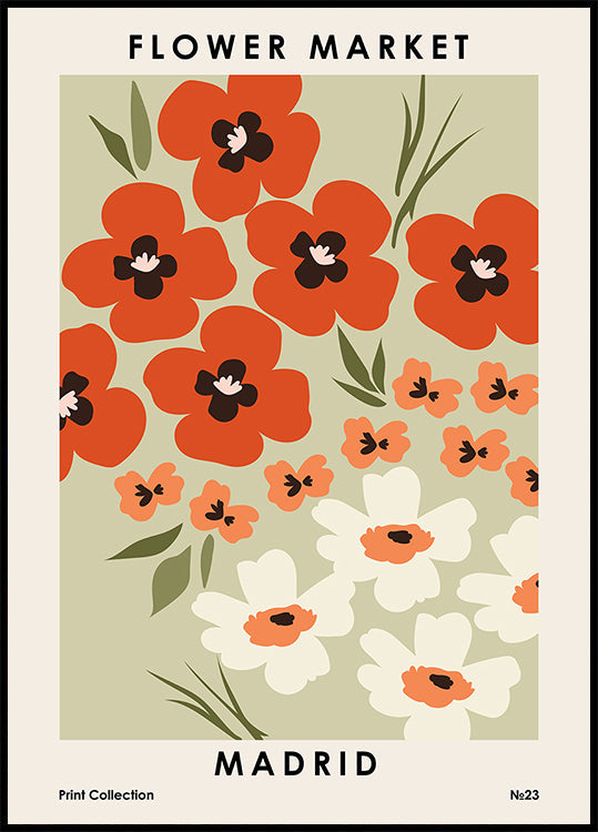 Flower Market Madrid Plakat