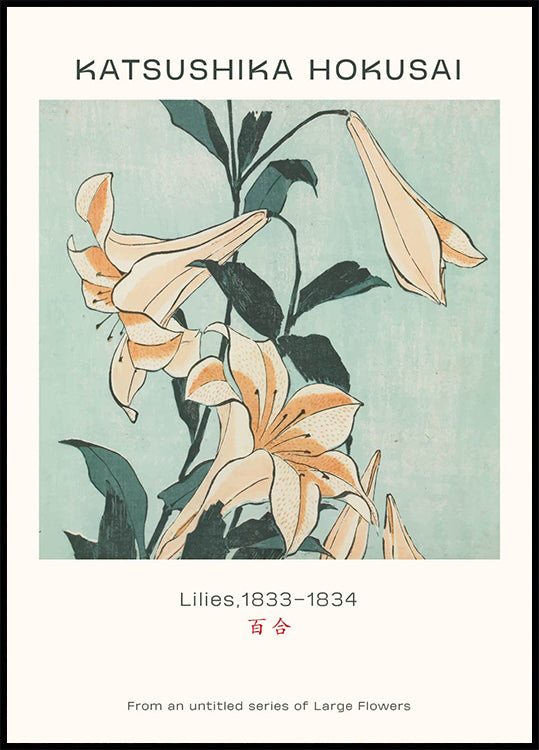 Lilies by Katsushika Hokusai Plakat