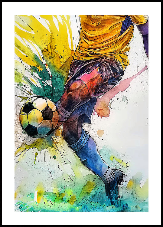 Sport Watercolor Football Player (3) Plakat