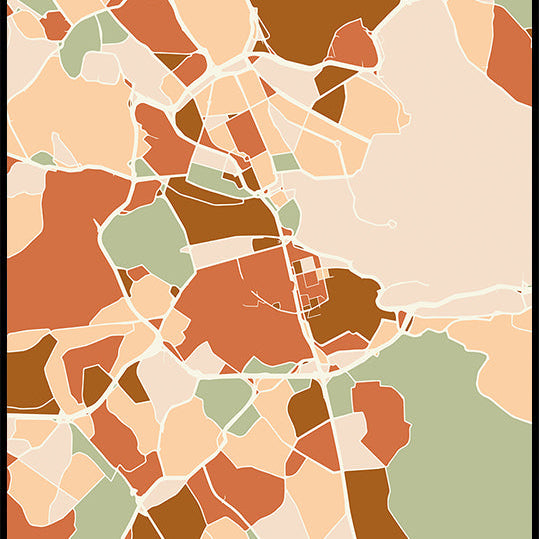 Black Maps Earth Tones 83 Plakat