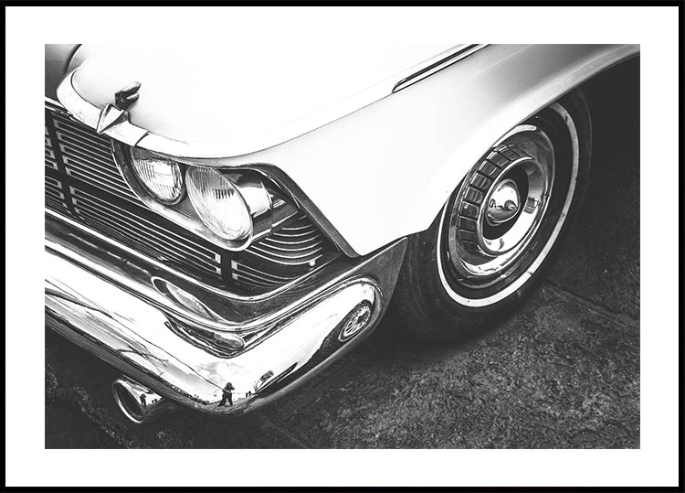 Classic Vintage Car Close-Up Black & White Plakat
