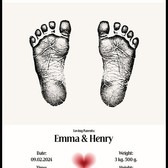 Baby Footprint Personalized Plakat