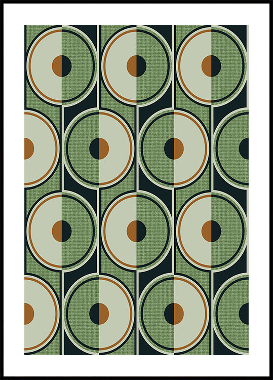 Retro Circles Green Plakat