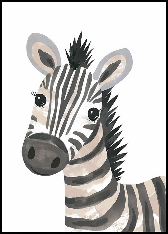 Sweet Zebra With Lashes Plakat