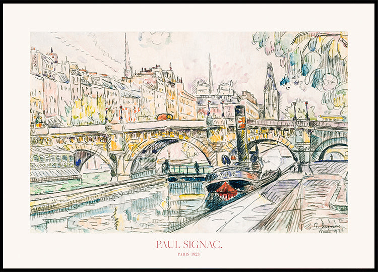 Tugboat At the Pont Neuf, Paris 1923 Plakat