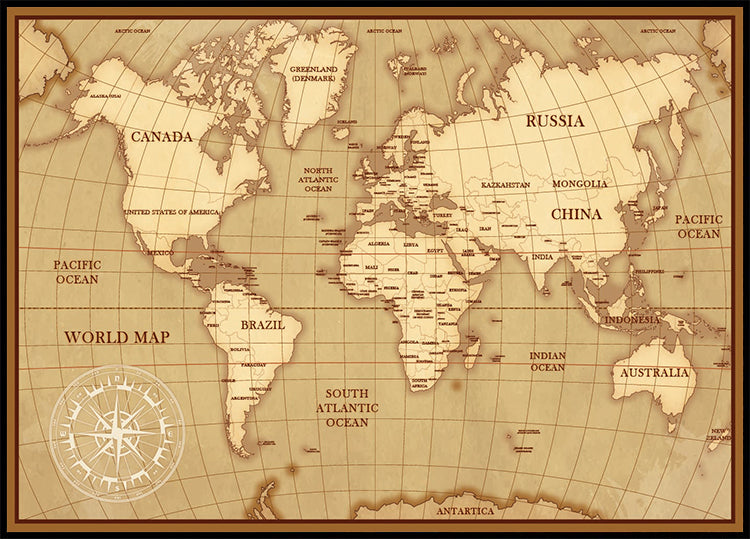 Vintage World Map Plakat