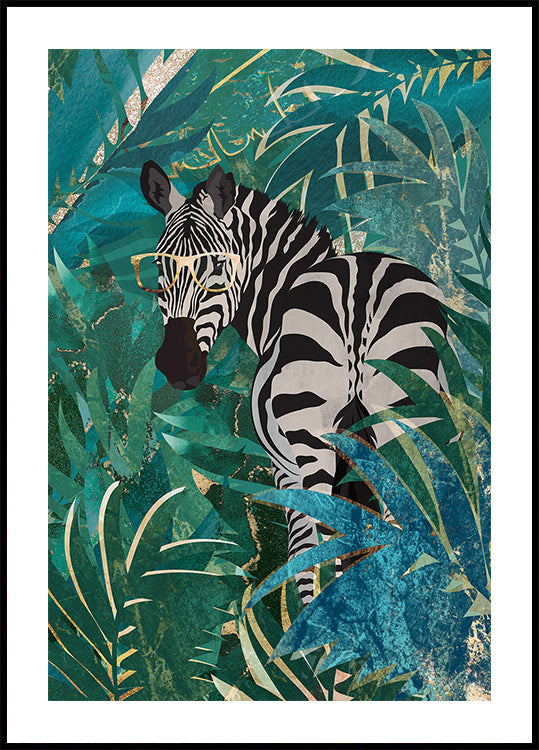 Zebra in the jungle 2 Plakat