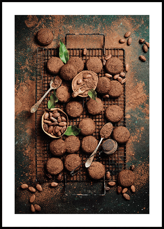 Artisan Chocolate Cookies with Cocoa Dust Plakat