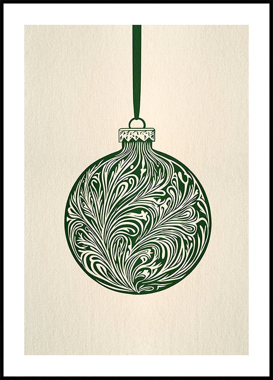 Olive Green Christmas Bauble Plakat