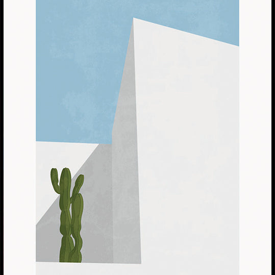 Minimal Desert View, Cactus and Geometry Plakat