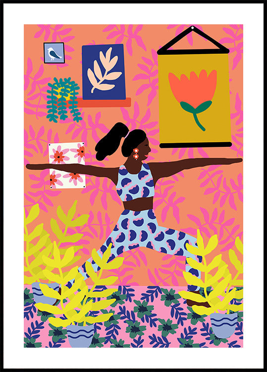 Yoga Warrior Position Plakat