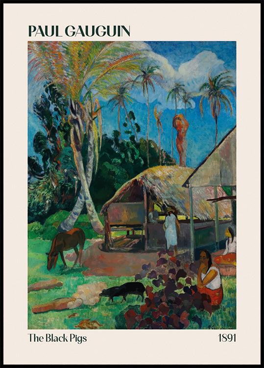 The Black Pigs, Paul Gauguin 1891 Plakat