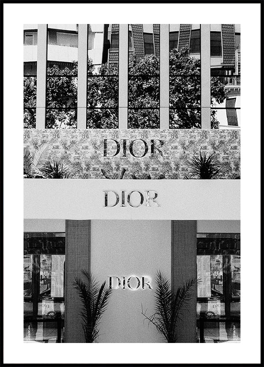 Dior Madrid Boutique Black & White Plakat