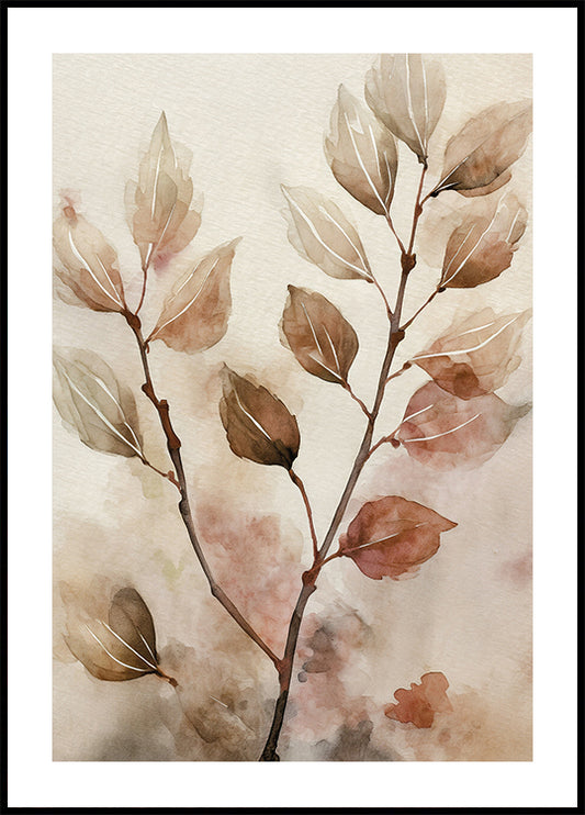 Abstract Watercolor Leaves Plakat