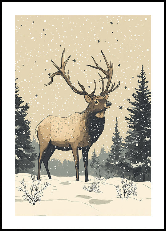 Elk Holiday Poster Plakat
