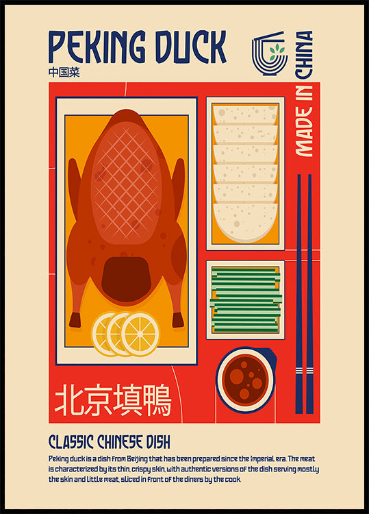 Peking Duck Japanese Food Print Plakat
