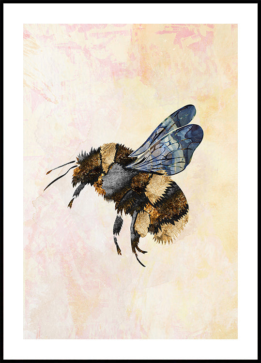 Grunge Watercolour Bee Plakat
