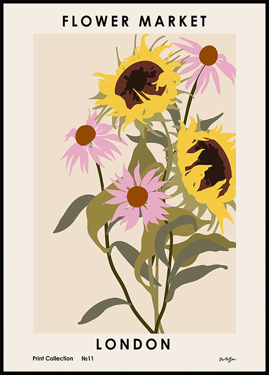 Flower Market. London Plakat