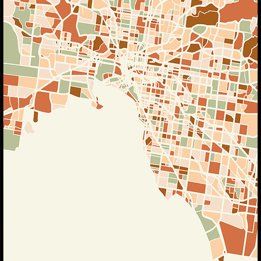 Black Maps Earth Tones 50 Plakat