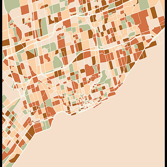 Black Maps Earth Tones 89 Plakat