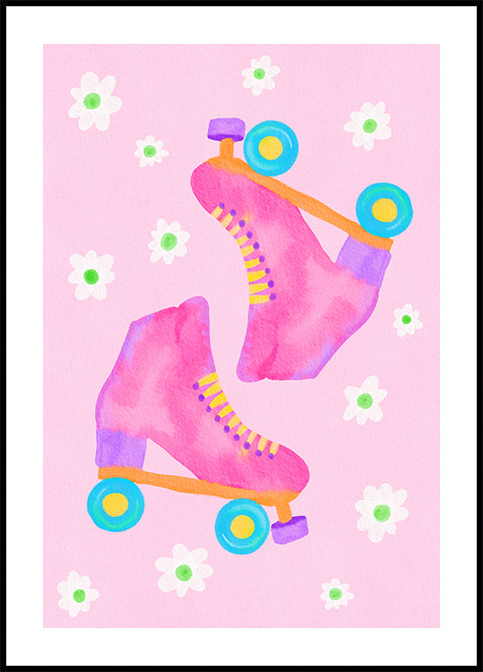 Roller Skates Pink Plakat