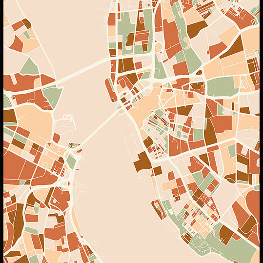 Black Maps Earth Tones 40 Plakat