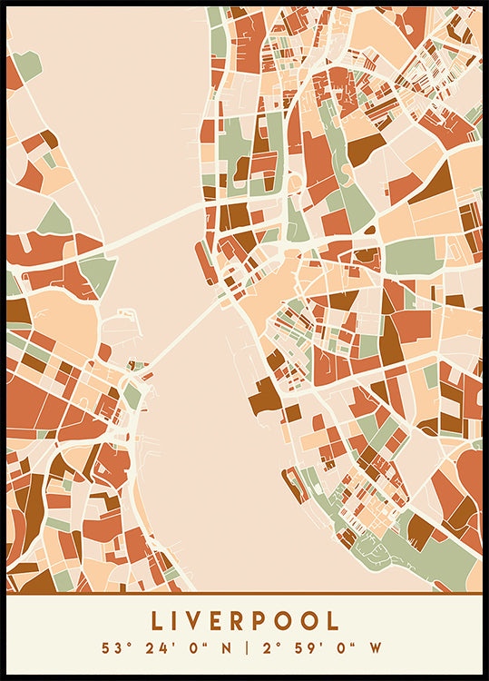 Black Maps Earth Tones 40 Plakat