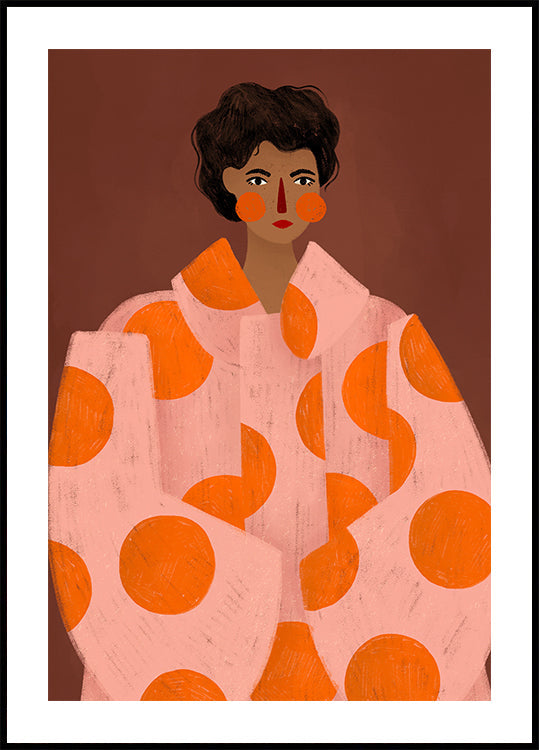 Woman With Orange Dots Plakat