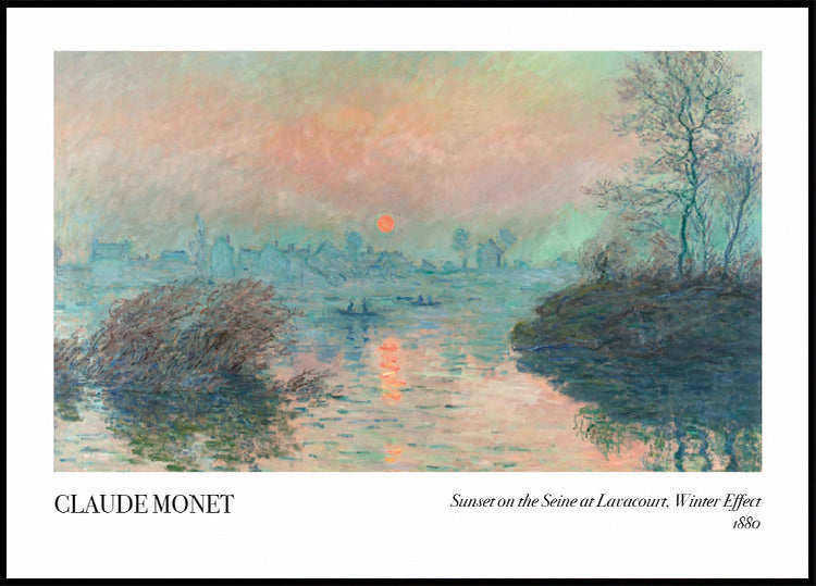 Sunset on the Seine at Lavacourt, Winter Effect Plakat