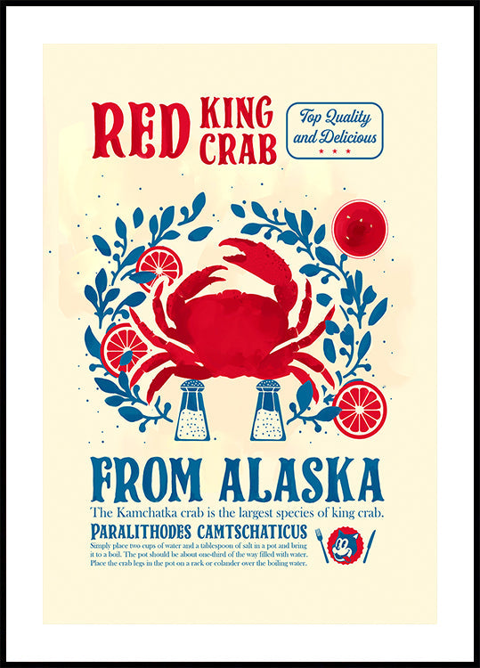 Crab kitchen print Plakat