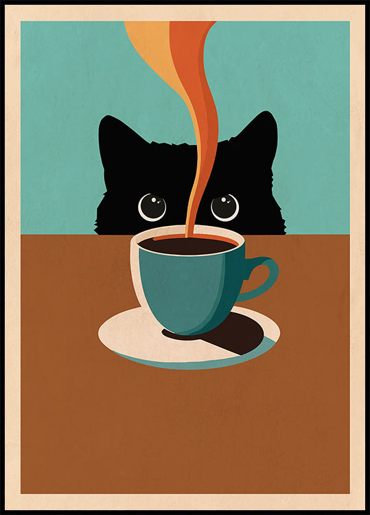 Cat &amp; Coffee Poster