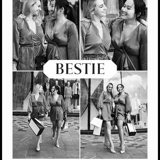 Best Friend Personalized Black and White Collage Plakat