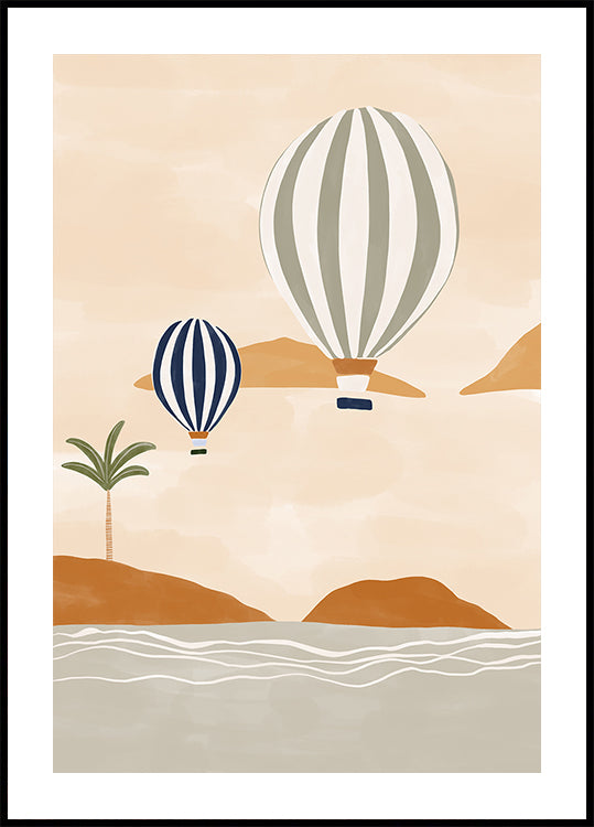 Airballoons In Dessert Plakat