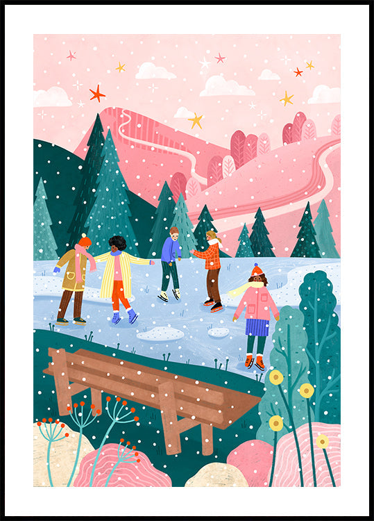 People Ice Skating Plakat