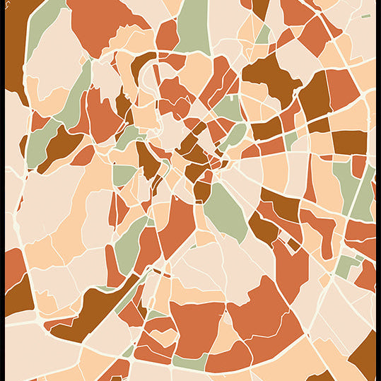 Black Maps Earth Tones 72 Plakat