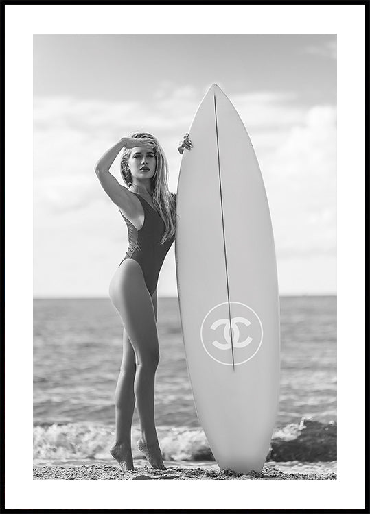 Vintage Surfboard in Style Plakat