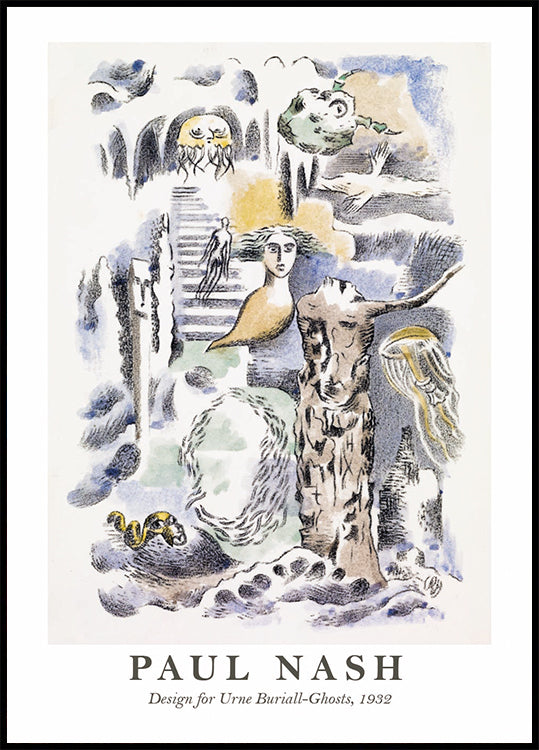 Design for Urne Buriall-Ghosts, Paul Nash Plakat