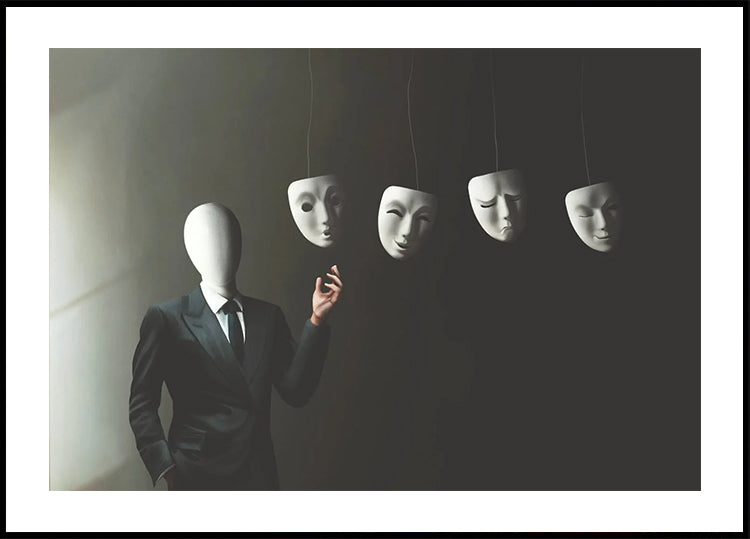 Multiple Identities, Mask and Persona Concept Plakat