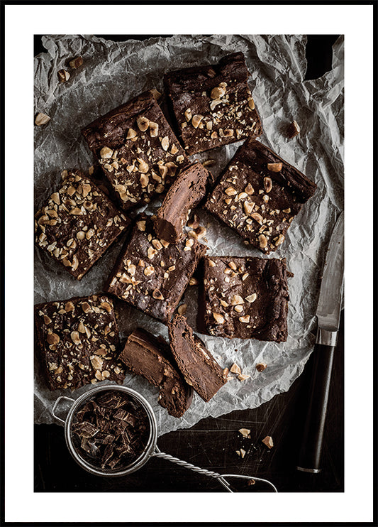 Fudgy Hazelnut Chocolate Brownies Plakat