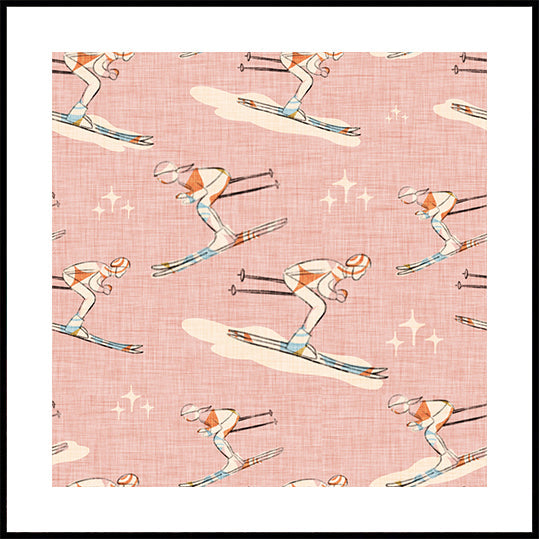 Winter Sports   Retro Vintage Ski Blue.png Plakat