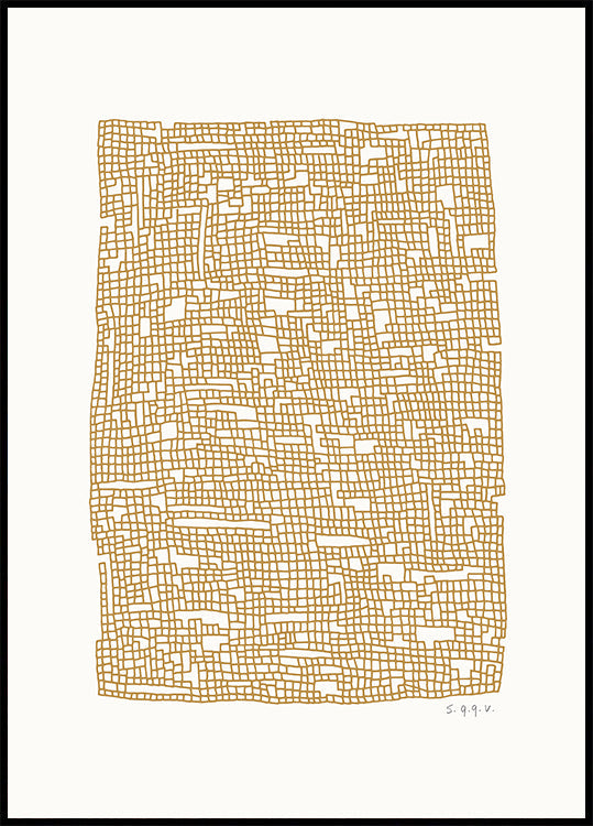 Grid Dark Oker Poster