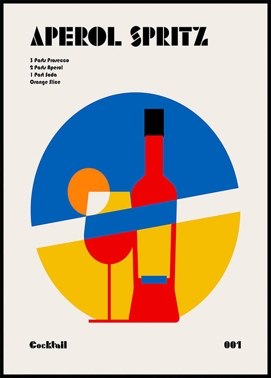 Aperol Spritz Cocktail Bauhaus Art Print Plakat