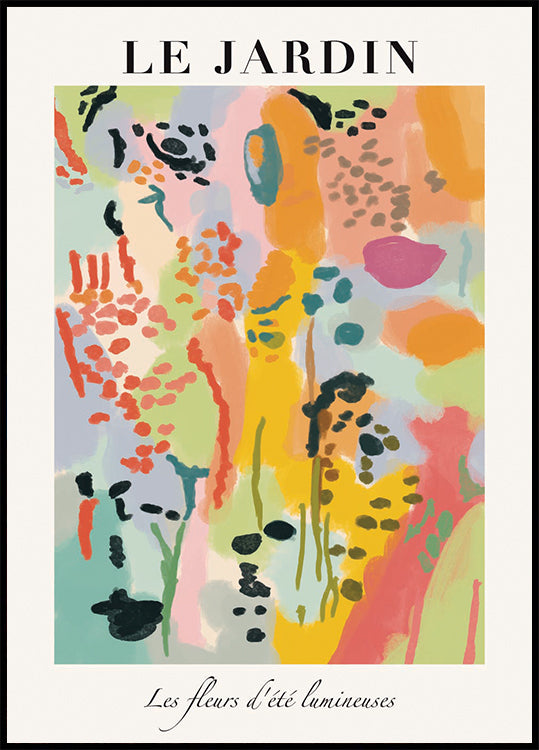 Le Jardin, vibrant floral abstract Plakat