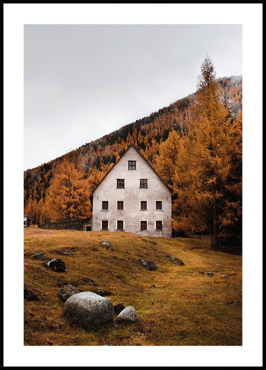 House Near the Autumn Mountains Plakat