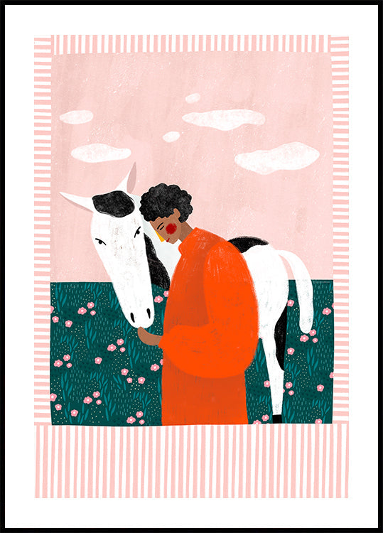 Vibrant Girl and Horse Plakat