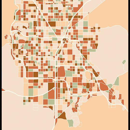 Black Maps Earth Tones 38 Plakat
