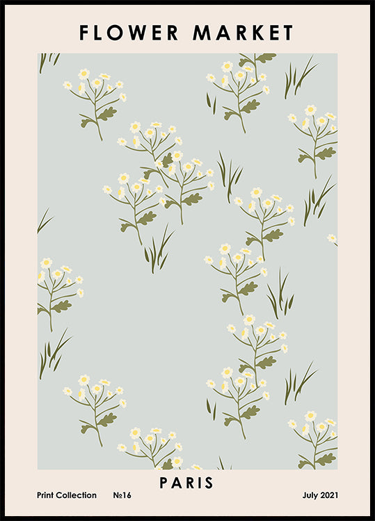 Flower Market Paris Plakat