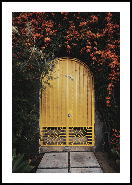 Doors with Orange Flowers Plakat